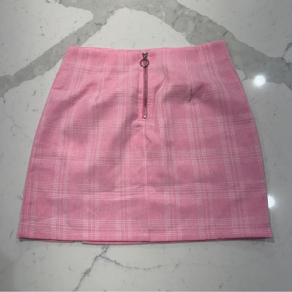 SUPERDOWN Pink Plaid Mini Skirt SMALL - Picture 3 of 4